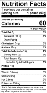 GoGo SqueeZ Fruits & VeggieZ Bowlin' Blueberry Nutrition Facts