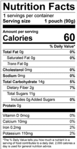 GoGo SqueeZ Fruits & VeggieZ Perfect Pear Nutrition Facts