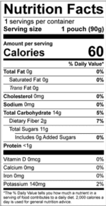 GoGo SqueeZ Fruits & VeggieZ Speedy Strawberry Nutrition Facts