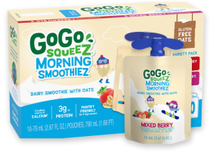 Gogo Squeez Pouches Morning SmoothieZ Mixed Berry Flavor